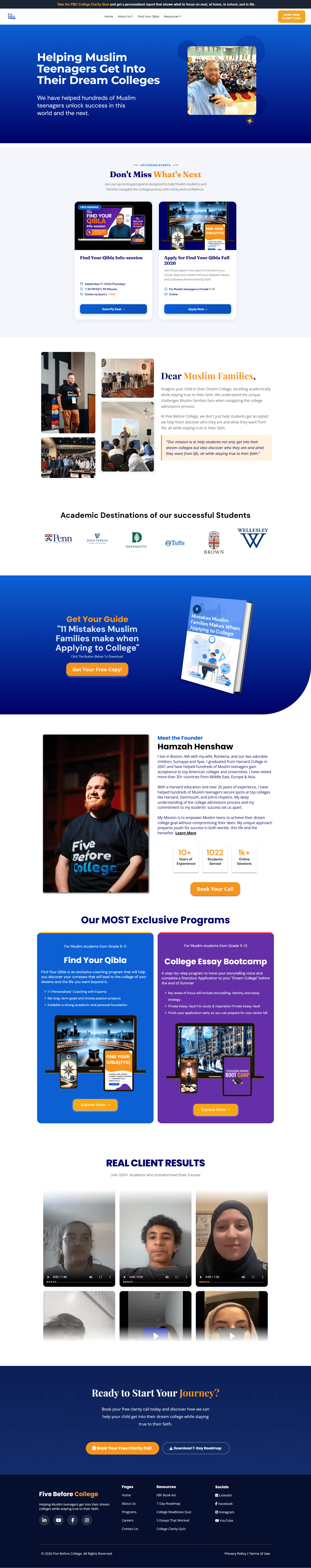 Website of edu coaching (GoHighLevel)